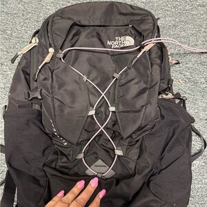 The North Face Black and Pink Backpack !!